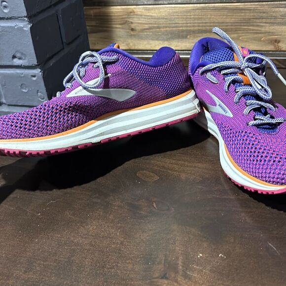 Brooks Revel 2 Purple Orange Running Walking Comfort Shoes Size 11.5 - Picture 4 of 11